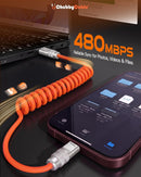 chubbycable Coiled USB C to C Cable 240H Sag-Free Charging Cable, 1 Pack 6