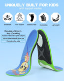 ALVABABY Kids Insoles Inserts for Flat Feet 2 Pack Children PU Foam Cushioning Comfortable Orthotic Insoles Feet Heel Pain Relief Blue Rabbit 2KI01-M - Blue Rabbit(2 Pack) — 2