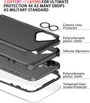 Diverbox for iPhone 16 Case [Shockproof] [Dropproof] [Tempered Glass Screen Protector + Camera Protectors] Heavy Duty Protection Phone Case Cover for Apple iPhone 16 (Black) — 5