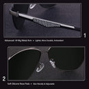 GQUEEN Classic Pilot Polarized Sunglasses Men Women Retro Shades UV400 MOS1 | A Gun Frame/Green Lens | Model A — 3