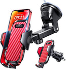 VANMASS Car Phone Holder 2026 Ultimate Military-Grade Strongest Suction & Clip Windshield Dashboard【Newest Best Strongest】 Cell Phone Automotive Dash Gauge Accents for iPhone 18 Pro Max 17 16 15 14 | Red photo 1