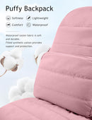 Uselike Travel Backpack for Women, 15.6 Inch Laptop Backpack, Quilted College Bookbag, Cute Work Backpacks, Water Resistant (Mauve Pink) — 6