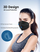 HUHETA KN95 Face Masks, Packs of 30 Individually Wrapped, 5-Ply Breathable and Comfortable Safety Mask, Filter Efficiency Over 95%, Protective Cup Dust Masks Against PM2.5 (Black Mask) — 4