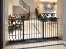 Extra Wide Baby Gate Tension Indoor Safety Gates Black Metal Large Pressure…