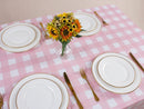 Kesfey 3 Packs Pink Gingham Tablecloth Pink and White Checkered Tablecloths 54 x 108 Inches Disposable Plastic Gingham Tablecovers Waterproof Rectangle Picnic Table Covers for Birthday Party Supplies — 7