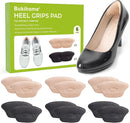Heel Grips Pads for Women Shoes - Bukihome Heel Inserts Liners Non-Slip for Loose Too Big Shoes - Shoe Cushions Fillers Prevent Blister Callus Rubbing Pain Fatigue Relief, Fits Most Shoe (6 Pairs) - Multicolor | 6-Pair — 1