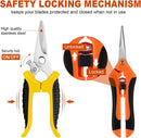 4 Pack Garden Shears Scissors,Pruning Shears, pruning shears for gardening Stainless Steel Blades, Gardening Clippers Hand Pruner With a Gardening Gloves((Red Yellow Blue Orange) | 4PCS — 8