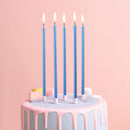 PHD CAKE Blue Long Thin Metallic Birthday Candles, Cake Candles, Birthday Parties, Wedding Decorations, Party Candles | 24-Count — 2