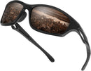 Duduma Polarized Sports Sunglasses for Men Women Running Cycling Fishing Golf Driving Shades Sun Glasses Tr90 | One Size | Black Matte Frame With Brown Lens — 1