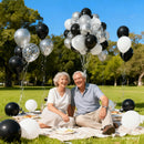 Zesliwy Black Silver White Balloons Set, 50pcs 12In, Latex, Party Decor | Black White Silver — 8