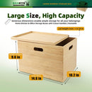 BAMOTTO CRAFTBAMBOO Large Lidded Bamboo Storage Bin 14.6”x10.2”x9.6” — 2