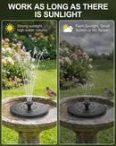 Solar Bird Bath Fountain – 2026 Newly Upgraded 1.4W Solar Pump with 7 Nozzles…
