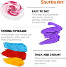 Shuttle Art 18 Colors Acrylic Paint Bottle Set (250ml/8.45oz), Rich Pigmented Bulk Painting Supplies for Artists, Beginners and Kids on Rocks Crafts Canvas Wood Ceramic | 8.45 Fl Oz (Pack of 18) — 5