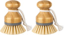 MR.SIGA Bamboo Palm Brush, Dish Scrub Brush, Bamboo Dish Brush, Pack of 2 — 1