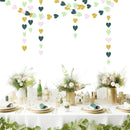 Sage-Green Pink Gold Party-Decorations - Paper Heart Garland Streamers Woodland Theme Baby Shower Bridal Shower Birthday Decoration Wedding Bachelorette Engagement Hanging Decor HongTongTong — 5
