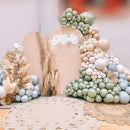 Jobkoo Sage Green Dusty Blue Balloons, 12 Inch Retro Slate Light Blue Olive Green White Sand Beige Nude Eucalyptus Latex Balloon for Boho Rabbit Birthday Wedding Toy Baby Shower Woodland Party Decor | Retro Blue Green — 8