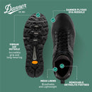 Danner Trail 2650 Hiking Shoes for Men - Durable Suede, Lightweight Textile with Breathable Mesh Lining, Ortholite Footbed & Vibram Traction Outsole - Black Shadow - Mesh — 4