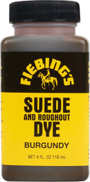 Fiebing's Burgundy Suede Dye (4 oz) - Recolor, Brighten & Restore Suede & Roughout Leather Shoes, Furniture, Purse - Includes Wool Dauber for Easy Application - Flexible When Dry, Won't Crack or Peel — 1