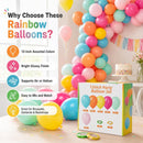Rainbow Balloons, 12 Inch 50pcs Multicolor Rainbow Neon Colorful Balloon — 2