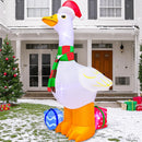 KOOY 6FT Inflatable Christmas Decorations, Christmas Blow Ups Yard Decorations with LED Light Up, Goose with Gift Box Inflatable Outdoor Decorations for Xmas Yard Decor — 6