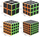 CFMOUR Original Speed Cube Set, 2x2 3x3 4x4 5x5 Carbon Fiber Cube Bundle for Kids, Smooth Original Cube — 2