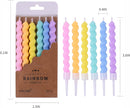 PHD CAKE 36-Count Rainbow Spiral Birthday Candles with Holders, Party Candles, Cake Candles (Pack of 2) | 36-Count (Pack of 2) — 7