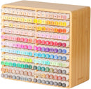 walowalo Markers Organizer Hold 176 Markers Birthday Gifts Bamboo Pen Holder Art Supply Pencil Alcohol Storage Organizer 22 Compartments All-in-One Marker Storage for Home Office Desk Classroom — 1