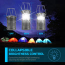 Lichamp LED Camping Lantern, 4 Pack Battery Powered Flashlight for Power Outages, Portable Collapsible Hanging Light Essential for Home, Outdoor, Emergency Lamp Survival Kit Gear for Hurricane, Gray — 4