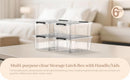Clear 9-Pack Plastic Storage Bins with Lids, 6 Quart Stackable Containers Organization with Latch Buckle — 7