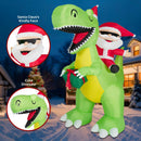 8FT Christmas Inflatables Santa Claus Riding Dinosaur Decorations Outdoor — 3