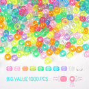 Glow in The Dark Pony Beads, 1000+pcs 6x9mm Kandi Beads Halloween Jewelry — 6