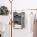 MAX Houser 3 Tier Shelf Hanging Closet Organizer, Space Saver,Closet Hanging Shelf with 2 Sturdy Hooks for Storage, Foldable (Grey) — 6