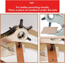 Adorox Heavy Duty Belt Hole Puncher for Leather – 6 Size Revolving Leather Hole Punch Tool with Ruler & Deburring File, Perfect for Belts, Straps, DIY Leathercraft, and Repair | Red+Sliver — 5