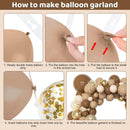 Amandir 153pcs Brown Balloon Garland Arch Kit Different Sizes 18 12 10 5 in — 3