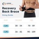 Copper Compression Back Brace. Copper Infused Lumbar Support for Lower Back Relief, Sciatica, Herniated Disc, Scoliosis, Pain & Strains. Adjustable & Breathable. Fits Men & Women (Waist 36" - 42") — 2