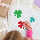 8 Pack St. Patrick’s Day Shamrock Stencil for Painting, Large Reusable Three Leaf Clover Templates for Wood, Saint Paddy's Day Irish Festival Decor for DIY Front Door Flag & Crafts | Trefoil — 6