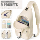 Pritent Crossbody Bags for Women Men Trendy Sling Bag Backpack Casual Chest Bag with Convertible Shoulder Strap | Medium | Beige — 3