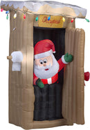 Gemmy Christmas Inflatable 6 FT Tall Animated LED Lighted Outhouse Santa Outdoor Yard Prop — 1