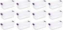 Sterilite 6 Qt Clearview Latch Storage Box, Stackable Bin with Latching Lid, Plastic Container to Organize Shoes in Closet, Clear Base, Lid, 12-Pack — 2