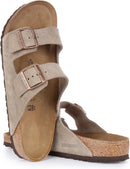 Birkenstock Classic Arizona Leather Unisex Adult Mules – Grey Taupe — 6