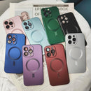 ankofave Magnetic for iPhone 15 Pro Max Phone Case for Women, Matte Luxury Soft Metallic Luster Design with Camera Lens Protector, Compatible with Magsafe Case for iPhone 15 Pro Max 6.7"-Red Wine — 6