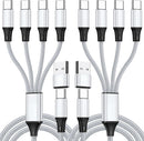 USB C Splitter Multi Charging Cable,USB A/C to USB C QC 3.0 Fast Charging[2Pack 4Ft], 4 in 2 Multi Charger Cord, with 4 Type-C Connectors Compatible with Cell Phones Tablets and More 1