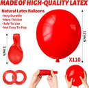 Red Balloon 110pcs, Red Latex Balloons12 inch for Birthday Valentine's Day Wedding(with 2 Ribbons). | 12inch(normal) | A29-red — 3