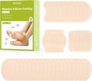Bukihome Moleskin Adhesive Pads for Feet - Blister Prevention Tape - Moleskin Padding for Blisters, Shoes, Toes, Heel, Reduce Friction Pain - 22 Sheets of 4 Shapes (44 Pieces Total, Beige) | 22 Sheets (44 Pieces Total) — 1
