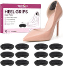 Gel Heel Grips for Womens Men Shoes - Welnove 6 Pairs Heel Pads for Shoes, High Heels, Flats, Loafers, Leather Shoes - Soft Heel Cushion Inserts for Pain Relief, Blister, Non Slip (Black) — 1