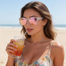 Wzerry Polarized Over Glasses Sunglasses for Women Men with Large Shades | Black/Grey + Black/Pink + Clear/Pink — 2