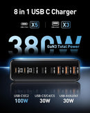 380W USB C Charger Block with 4 USB Cables Dual 100W Charging Station photo 2