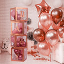 Voircoloria Baby Boxes with Letters, Rose Gold, 4 Transparent Balloon Boxes — 6