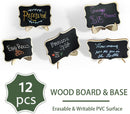 12pcs Mini Chalkboard Signs with Stand,Food Labels for Party Buffet, Food Tag/Name Card for Wedding Table, Name Tag Drink Labels Taco/Candy Bar/Bake Sale Food Sign, Catering Supplies Buffet Display | Black | 12 PACK — 5