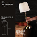 O'Bright Seraph Cordless Rechargeable LED Table Lamp, Antique Brass — 3